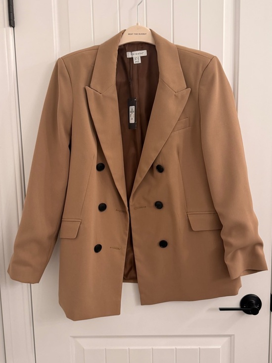 Primark Jackets & Blazers - Primark Double-Breasted Camel Blazer with Black Buttons